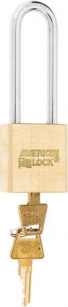 American Lock - 3" Shackle Clearance, Keyed Alike A5562 Padlock - 5/16" Shackle Diam, Steel & Brass, with Solid Extruded Brass Finish - Exact Tooling