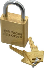 American Lock - 1" Shackle Clearance, Keyed Different A5530 Padlock - 1/4" Shackle Diam, Steel & Brass, with Solid Extruded Brass Finish - Exact Tooling