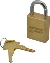 American Lock - 1" Shackle Clearance, Keyed Alike A5530 Padlock - 1/4" Shackle Diam, Steel & Brass, with Solid Extruded Brass Finish - Exact Tooling