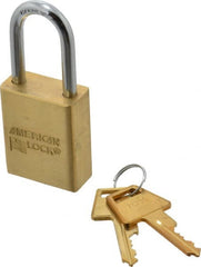 American Lock - 1-1/2" Shackle Clearance, Keyed Different A5531 Padlock - 1/4" Shackle Diam, Steel & Brass, with Solid Extruded Brass Finish - Exact Tooling