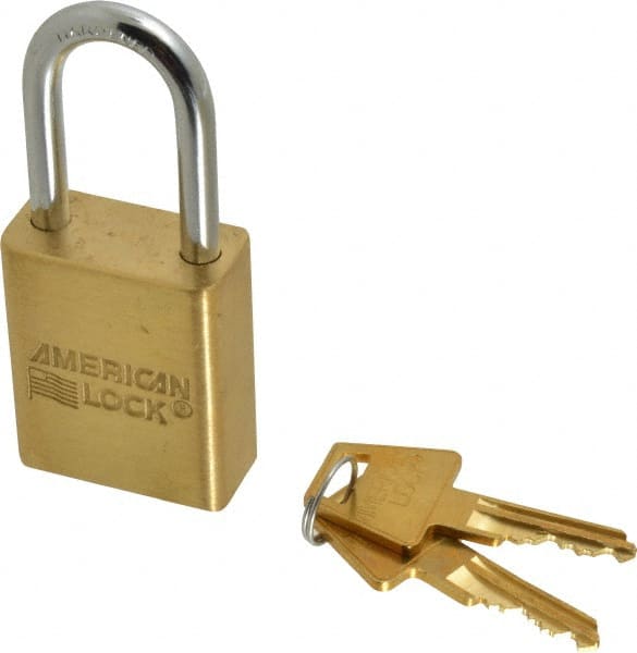 American Lock - 1-1/2" Shackle Clearance, Keyed Alike A5531 Padlock - 1/4" Shackle Diam, Steel & Brass, with Solid Extruded Brass Finish - Exact Tooling