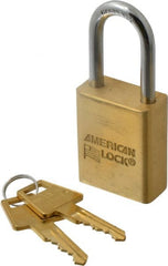 American Lock - 1-1/2" Shackle Clearance, Keyed Alike A5531 Padlock - 1/4" Shackle Diam, Steel & Brass, with Solid Extruded Brass Finish - Exact Tooling