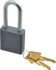 American Lock - 2" Shackle Clearance, Keyed Alike A11 Padlock - 5/16" Shackle Diam, Aluminum, with Solid Aluminum Finish - Exact Tooling