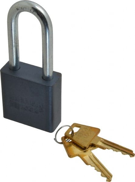 American Lock - 2" Shackle Clearance, Keyed Alike A11 Padlock - 5/16" Shackle Diam, Aluminum, with Solid Aluminum Finish - Exact Tooling