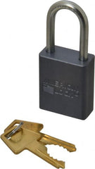 American Lock - 1-1/2" Shackle Clearance, Keyed Different A31 Padlock - 1/4" Shackle Diam, Aluminum, with Solid Aluminum Finish - Exact Tooling