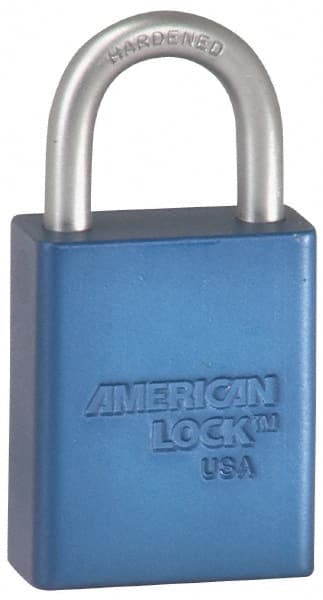 American Lock - Keyed Alike Conductive Lockout Padlock - 3" Shackle Clearance, 1/4" Shackle Diam, 1.8" Body Height x 1-1/2" Body Width, Orange, 5 Pins - Exact Tooling