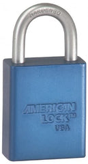 American Lock - Keyed Alike Conductive Lockout Padlock - 3" Shackle Clearance, 1/4" Shackle Diam, 1.8" Body Height x 1-1/2" Body Width, Orange, 5 Pins - Exact Tooling