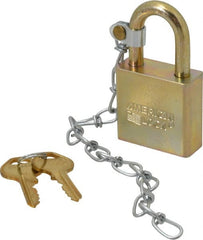 American Lock - 1-1/16" Shackle Clearance, Keyed Alike A5200GLWN Padlock - 5/16" Shackle Diam, Steel, with Solid Steel Finish - Exact Tooling