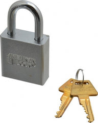 American Lock - 1-1/8" Shackle Clearance, Keyed Alike A6200 Padlock - 5/16" Shackle Diam, Steel, with Solid Steel Finish - Exact Tooling
