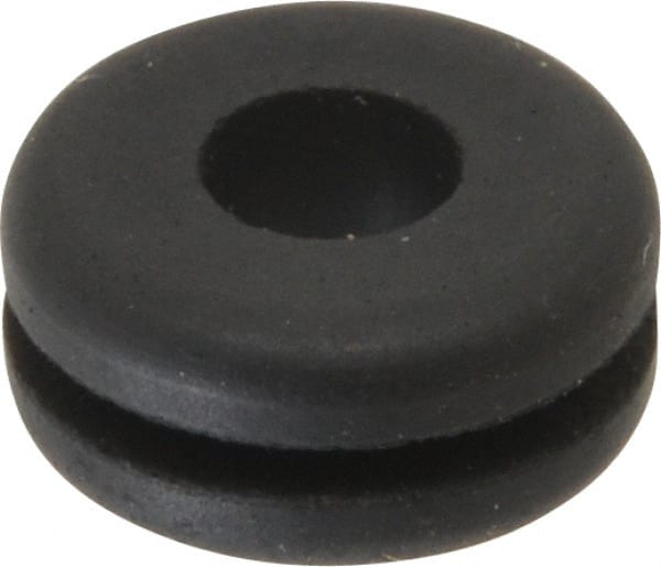 Made in USA - 5/8" OD, 9/32" Thick Flexible Grommet - Rubber, 3/8" Slot Diam x 1/16" Slot Width - Exact Tooling