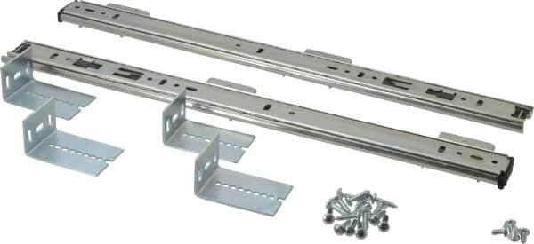 Knape & Vogt - 16" Slide Length, Chrome Variable-Height Pencil Drawer Slide - 3/4" Wide - Exact Tooling