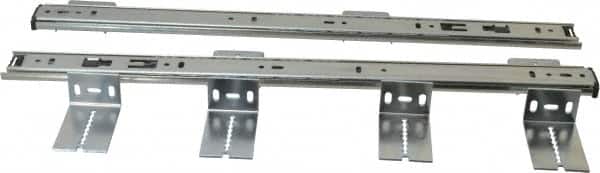 Knape & Vogt - 18" Slide Length, Chrome Variable-Height Pencil Drawer Slide - 3/4" Wide - Exact Tooling