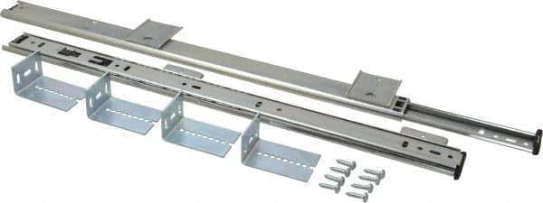 Knape & Vogt - 18" Slide Length, Chrome Variable-Height Keyboard Slide - Chrome Finish - Exact Tooling