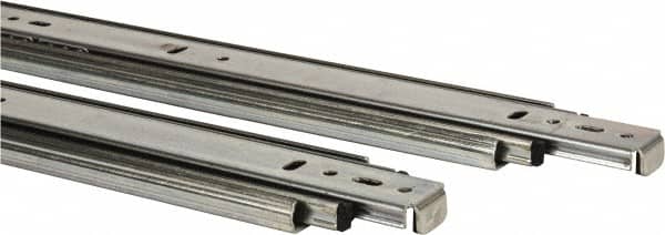 Knape & Vogt - 26" Slide Length, Chrome Box or Vertical File Drawer Slide - 18" Wide, Chrome Finish - Exact Tooling