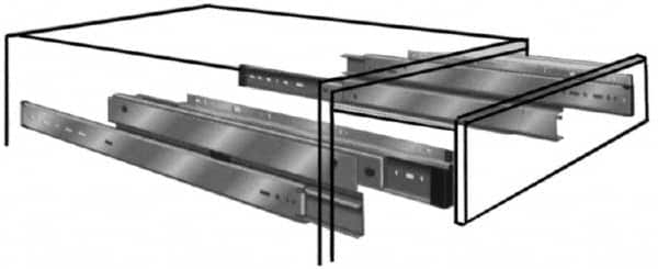Knape & Vogt - 28" Slide Length, Chrome Drawer Slide - 30" Wide, Chrome Finish - Exact Tooling