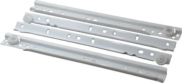 Knape & Vogt - 300mm Slide Length, 225mm Travel Length, Steel Epoxy-Coated Drawer Slide - White Epoxy Finish - Exact Tooling