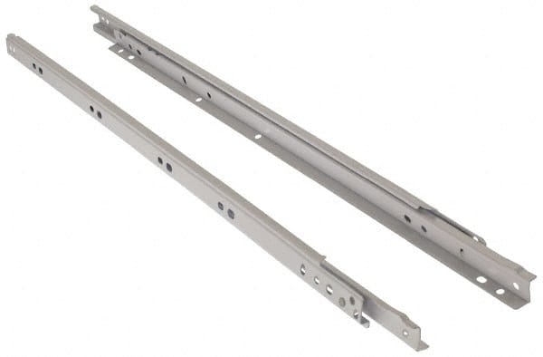 Knape & Vogt - 600mm Slide Length, 450mm Travel Length, Steel Epoxy-Coated Drawer Slide - White Epoxy Finish - Exact Tooling