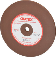 Cratex - 6" Diam x 1/2" Hole x 1/4" Thick, Surface Grinding Wheel - Silicon Carbide, Fine Grade, 3,600 Max RPM, Rubber Bond, No Recess - Exact Tooling