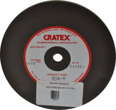 Cratex - 6" Diam x 1/2" Hole x 1/4" Thick, Surface Grinding Wheel - Silicon Carbide, Medium Grade, 3,600 Max RPM, Rubber Bond, No Recess - Exact Tooling