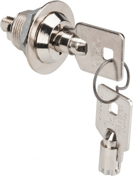 Made in USA - 5/8" Max Thickness, High Security Tubular Keyed Latch - Polished Nickel Coated - Exact Tooling