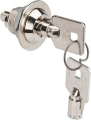 Made in USA - 5/8" Max Thickness, High Security Tubular Keyed Latch - Polished Nickel Coated - Exact Tooling