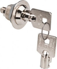 Made in USA - 5/8" Max Thickness, High Security Tubular Keyed Latch - Polished Nickel Coated - Exact Tooling