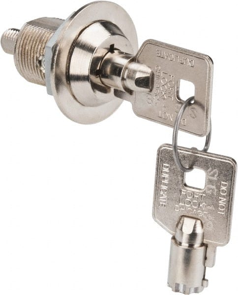 Made in USA - 7/8" Max Thickness, High Security Tubular Keyed Latch - Polished Nickel Coated - Exact Tooling