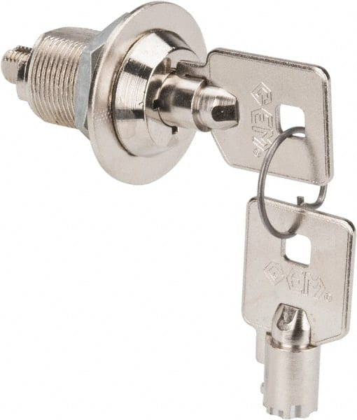 Made in USA - 7/8" Max Thickness, High Security Tubular Keyed Latch - Polished Nickel Coated - Exact Tooling