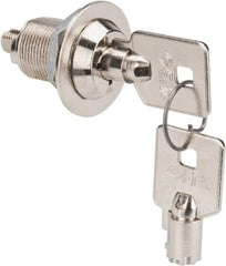 Made in USA - 7/8" Max Thickness, High Security Tubular Keyed Latch - Polished Nickel Coated - Exact Tooling