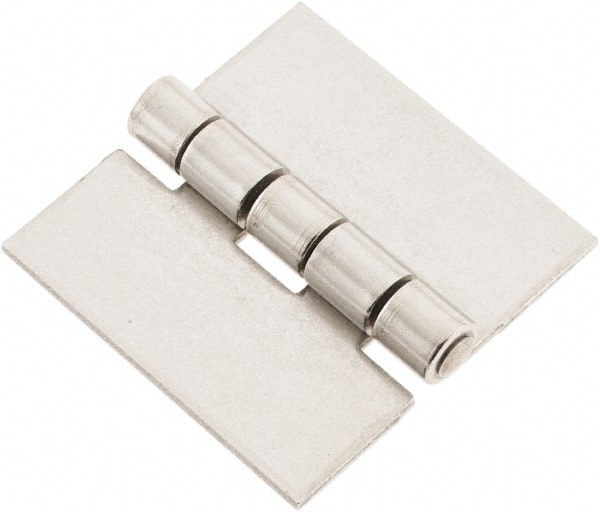 Made in USA - 2" Wide x 0.078" Thick, Blank Butt Hinge - Stainless Steel, Polished Finish - Exact Tooling