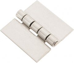Made in USA - 2" Wide x 0.078" Thick, Blank Butt Hinge - Stainless Steel, Polished Finish - Exact Tooling