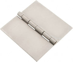 Made in USA - 4" Wide x 0.078" Thick, Blank Butt Hinge - Stainless Steel, Polished Finish - Exact Tooling