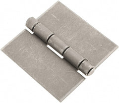 Made in USA - 3" Wide x 0.09" Thick, Blank Butt Hinge - Steel, Plain Finish - Exact Tooling