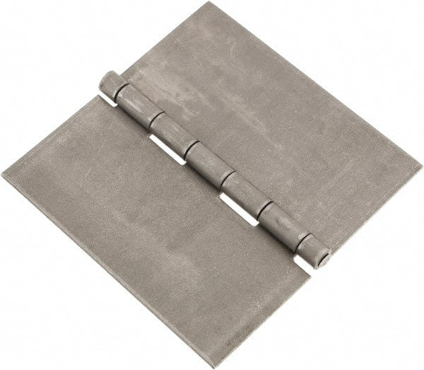 Made in USA - 6" Wide x 0.12" Thick, Blank Butt Hinge - Steel, Plain Finish - Exact Tooling