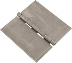 Made in USA - 6" Wide x 0.12" Thick, Blank Butt Hinge - Steel, Plain Finish - Exact Tooling