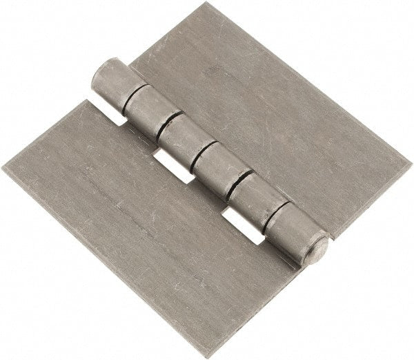 Made in USA - 6" Wide x 3/16" Thick, Blank Butt Hinge - Steel, Plain Finish - Exact Tooling