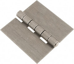 Made in USA - 6" Wide x 3/16" Thick, Blank Butt Hinge - Steel, Plain Finish - Exact Tooling