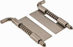 Made in USA - 1" Wide x 1/16" Thick, Spring Loaded Latch Hinge - Stainless Steel, Zinc Plated Finish - Exact Tooling