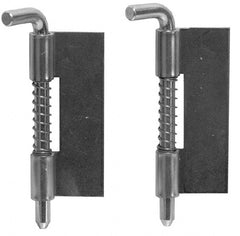 Made in USA - 1.12" Wide x 1/8" Thick, Spring Loaded Latch Hinge - Stainless Steel, Zinc Plated Finish - Exact Tooling