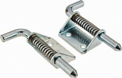 Made in USA - 1.12" Wide x 1/8" Thick, Spring Loaded Latch Hinge - Steel, Zinc Plated Finish - Exact Tooling