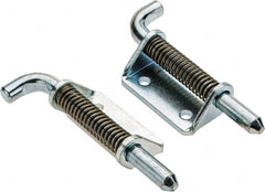 Made in USA - 1-1/4" Wide x 3/16" Thick, Spring Loaded Latch Hinge - Steel, Zinc Plated Finish - Exact Tooling
