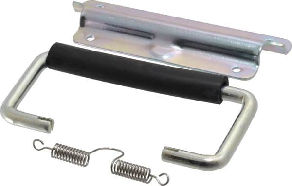 Value Collection - Full Plate Chest Handle with 90° Stop - 5-1/4" Wide x 3-1/4" High, Zinc Plated - Exact Tooling