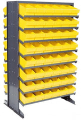 Quantum Storage - 800 Lb Capacity, 24" Deep x 36" Wide x 60" High, Steel Pick Rack - 2 Sides, 96 Gray Polystyrene Bins - Exact Tooling