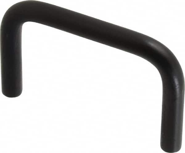 Electro Hardware - Round Handle - Black Coated, Aluminum, 2" Center to Center - Exact Tooling