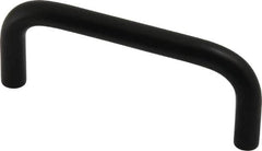 Electro Hardware - 8-32 Internal Thread, 5/16" Handle Diam, Black Anodized Aluminum Drawer Pull - 3" Center to Center - Exact Tooling