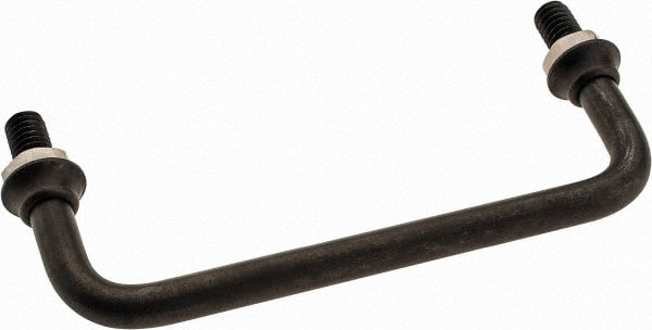 Electro Hardware - Round Handle - Black Coated, Stainless Steel, 4-1/4" Center to Center - Exact Tooling