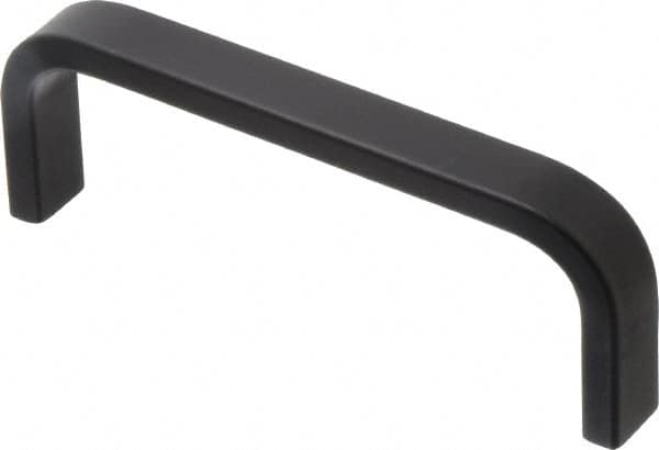 Electro Hardware - 1-1/2" High Rectangular Handle - Black Coated, Aluminum, 4" Center to Center - Exact Tooling