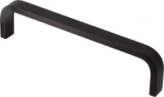 Electro Hardware - 1-1/2" High Rectangular Handle - Black Coated, Aluminum, 6" Center to Center - Exact Tooling