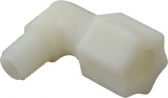 Made in USA - 1/2" Tube OD, Nylon Plastic Compression Tube Male Elbow - 1/4 NPT Pipe, 220°F Max, Plastic Grip - Exact Tooling