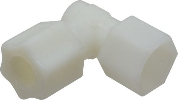 Made in USA - 1/2" Tube OD, Nylon Plastic Compression Tube Female Elbow - 1/2 NPT Pipe, 220°F Max, Plastic Grip - Exact Tooling